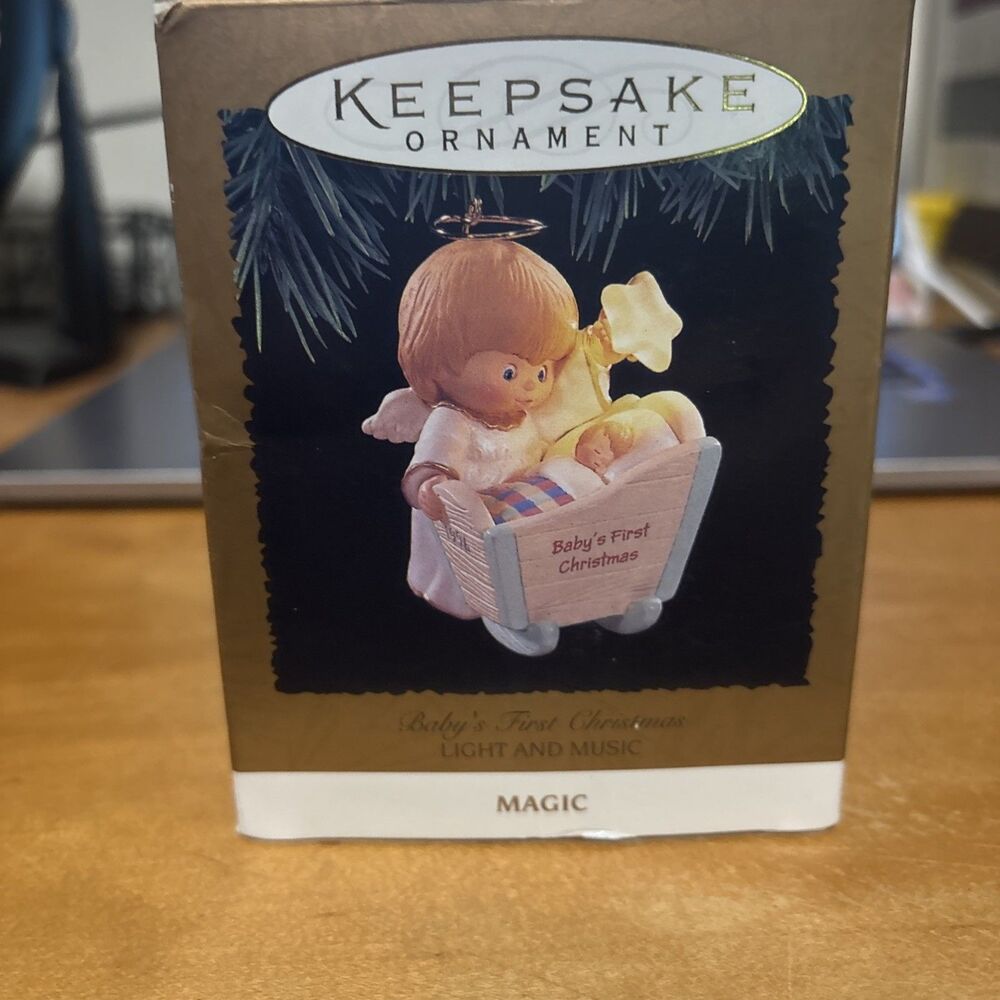 1996 Hallmark Keepsake Ornament "Baby's First Christmas" Angel Baby-11-16-109